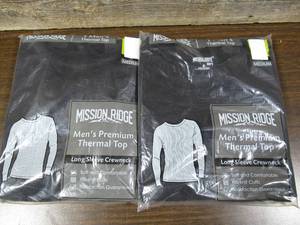 lot 172 image: Set of 2 Mission Ridge Mens Premium Thermal Top-Black-Medium
