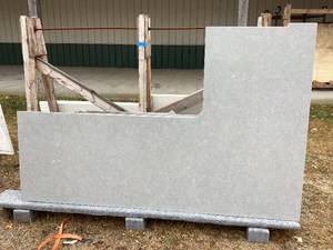 lot 116 image: Lot of 4 Large Quartz Countertop Pieces WBacksplash Pieces Premium, Durable, and Ready for Your Project