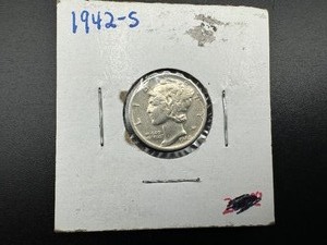 1942 S AUMS MERCURY DIME