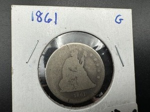 1861 CIVIL WAR ERA SEATED QUARTER AGG