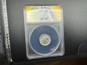 1942 AU58 MERCURY DIME