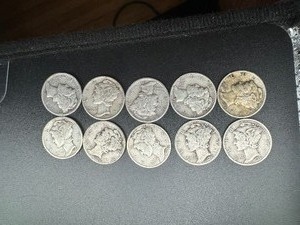 MERCURY DIMES RANDOM DATES (10 Coins)