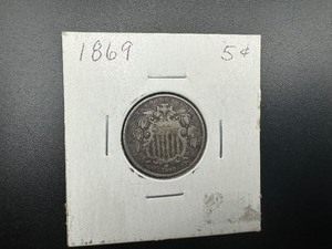 1869 SHIELD NICKEL NO RAYS MARKED XF - RECENT KBID COMP $96