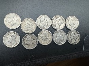 RANDOM DATE MERCURY DIMES (10 Coins)