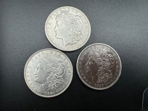 Three 1921 MORGAN DOLLARS P, D & S