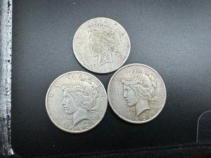 Three 1922 PEACE DOLLARS P, D & S