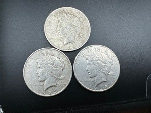 Three 1923 PEACE DOLLARS P, D & S