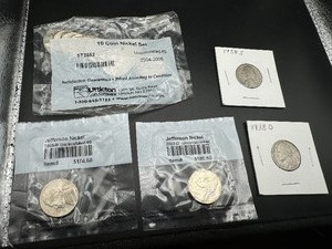 1938D AND 1938S, PLUS BU NICKELS 1938S KEY DATE, 14 COINS TOTAL