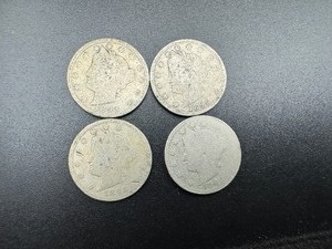 Four BETTER DATE V NICKELS 1891, 1892, 1893, 1895