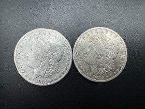 Two MORGAN DOLLARS 1881, 1883
