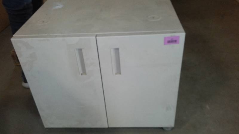 2 Door Metal Office Cabinet On Casters.