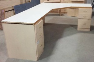Corner Desk with File Drawer Base. 3-Drawer File (2)