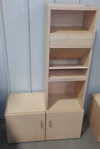 Wall Cupboard and Open Shelving.