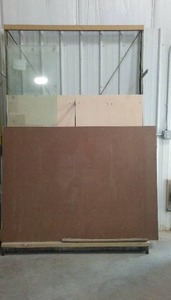 Racking with Contents. Brown, 96 in. T x 61 in. W.