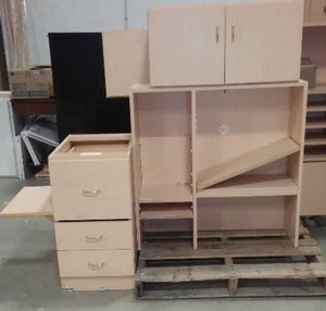 Wall Cabinet, File Base and Open Shelving. S