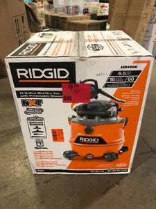 RIDGID 16 Gallon 6.5 Peak HP NXT Shop Vac Wet Dry Vacuum with Detachable Blower, Filter, Locking Hose and Accessories Customer Returns See Pictures