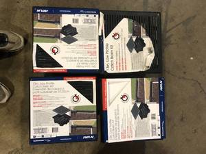 Lot of RELN 13 in. x 5 in. Square Low Profile Drainage Plastic Catch Basin Kit with Grate, Black   Customer Returns See Pictures