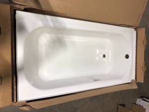 Bootz Industries Maui 60 in. x 30 in. Soaking Bathtub with Left Drain in White  Customer Returns See Pictures