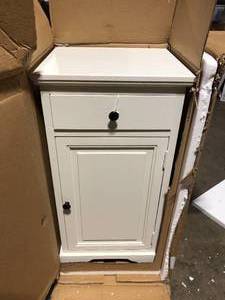 SAFAVIEH Jett White Storage Cabinet    Customer Returns See Pictures