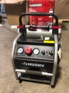 Husky 4.5 Gal. 175 PSI Portable Electric Quiet Air Compressor   Customer Returns See Pictures