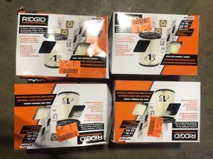 Lot of RIDGID Wet Dry Vacuum Filter Kit with General Debris Cartridge Filter and Two Dust Bags for Select 12-16 Gal RIDGID Shop Vacs    Customer Returns See Pictures