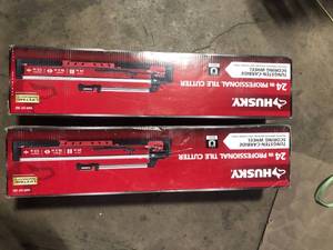 Lot of Husky 24 in. Tile Cutter with Tungsten Carbide Blade and Adjustable Gauge Customer Returns See Pictures