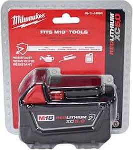 Milwaukee M18 18-Volt 5.0 Ah Lithium-Ion XC Extended Capacity Resistant Battery Pack   Customer Returns See Pictures