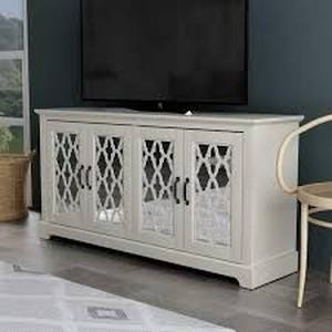 GALANO Heron 59.1 in. Ivory 4 Door TV Stand Fits TVs up to 65 in.   Customer Returns See Pictures