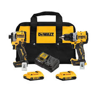 DEWALT 20V MAX XR Cordless DrillDriver, ATOMIC Impact Driver 2 Tool Combo Kit, (2) 2.0Ah Batteries, Charger, and Bag  Customer Returns See Pictures