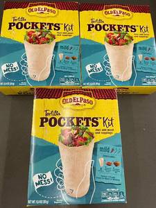 ID 2 - Set of 3 Old El Paso Tortilla Pockets Kits - Mild Flavor - 14.2 oz Each
