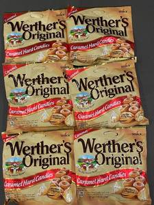 GA 2 - Group of 6 Packaged Werthers Original Caramel Hard Candies - Best Before April 2025