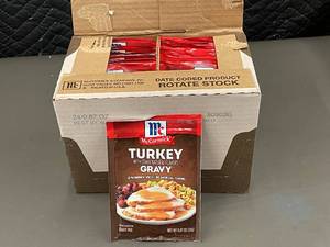 3  ID 2 - Box of 24 Packets McCormick Turkey Gravy Mix - Best by August 2024