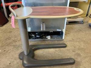 lot 32 image: WOW MSRP $3000 Top Of The Line High Quality Designer Series Stryker Michael Graves Height Adjustable Patient Overbed Table - In Great Condition