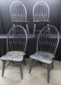 4 SLOVENIAN SOLID WOOD CHAIRS