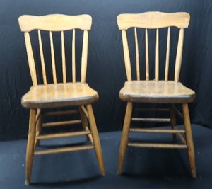 2 SOLID WOOD POSSIBLE ANTIQUE CHAIRS