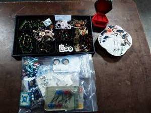 Lot Of Asian Jewelry, Jewelry Boxes & Bag Of Assorted
