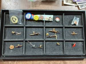 Collection Of Airline Pins & Old Political Buttons