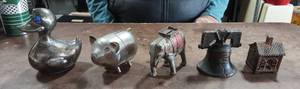 Lot Of 5-Coin Banks 3-Cast Iron & 2- Others