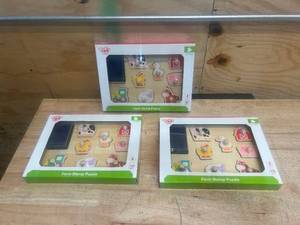 lot 103 image: TOOKY TOY Lot of 3- Farm Stamp Puzzles (1018246.72)