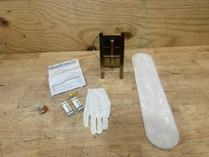 lot 33 image: 2 Light Oval Alabaster Glass Bathroom Wall Sconce Modern Concise Style Wall Light Fixture,Brushed Bronze Finish for Bedroom Hallway Bedside