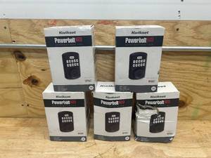 lot 145 image: KWIKSET Lot of 5- Powerbolt 250 Keypad Electronic Locks- Matte Black