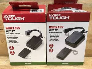 lot 93 image: Lot of 2 - Hyper Tough Outdoor Wireless Outlets