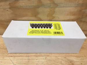 lot 109 image: POWERBUILT 15 Piece 12 Drive Impact Pro Socket Set