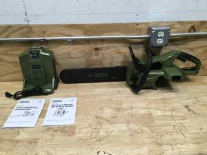 lot 17 image: Green Machine Cordless Chainsaw Model # GMCS6200 (No Battery)