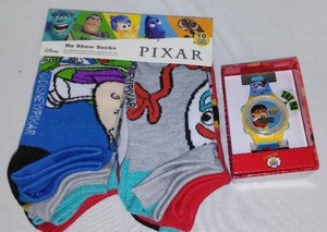 Pixar Socks and Ryan�s World Watch.