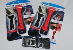Emergency Hammers (2) and Multipurpose Pocket Survival Tool (2).