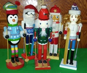 Holiday Nutcracker Collection, (5)  Ski Themed.