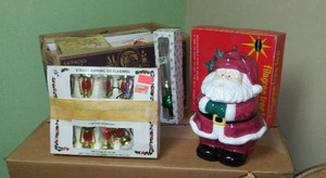 Vintage NOS Christmas, Glass Ornaments,  Cookie Jar And More