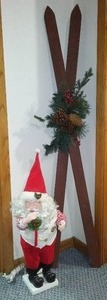 Mr. Santa And Wood Decor.