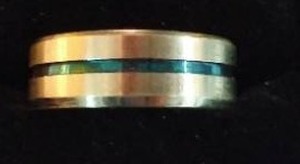 Tungsten Style Blue & Grey Ring.